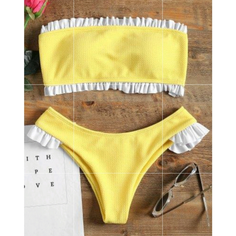 Yellow Bandeau Zaful Swimsuit